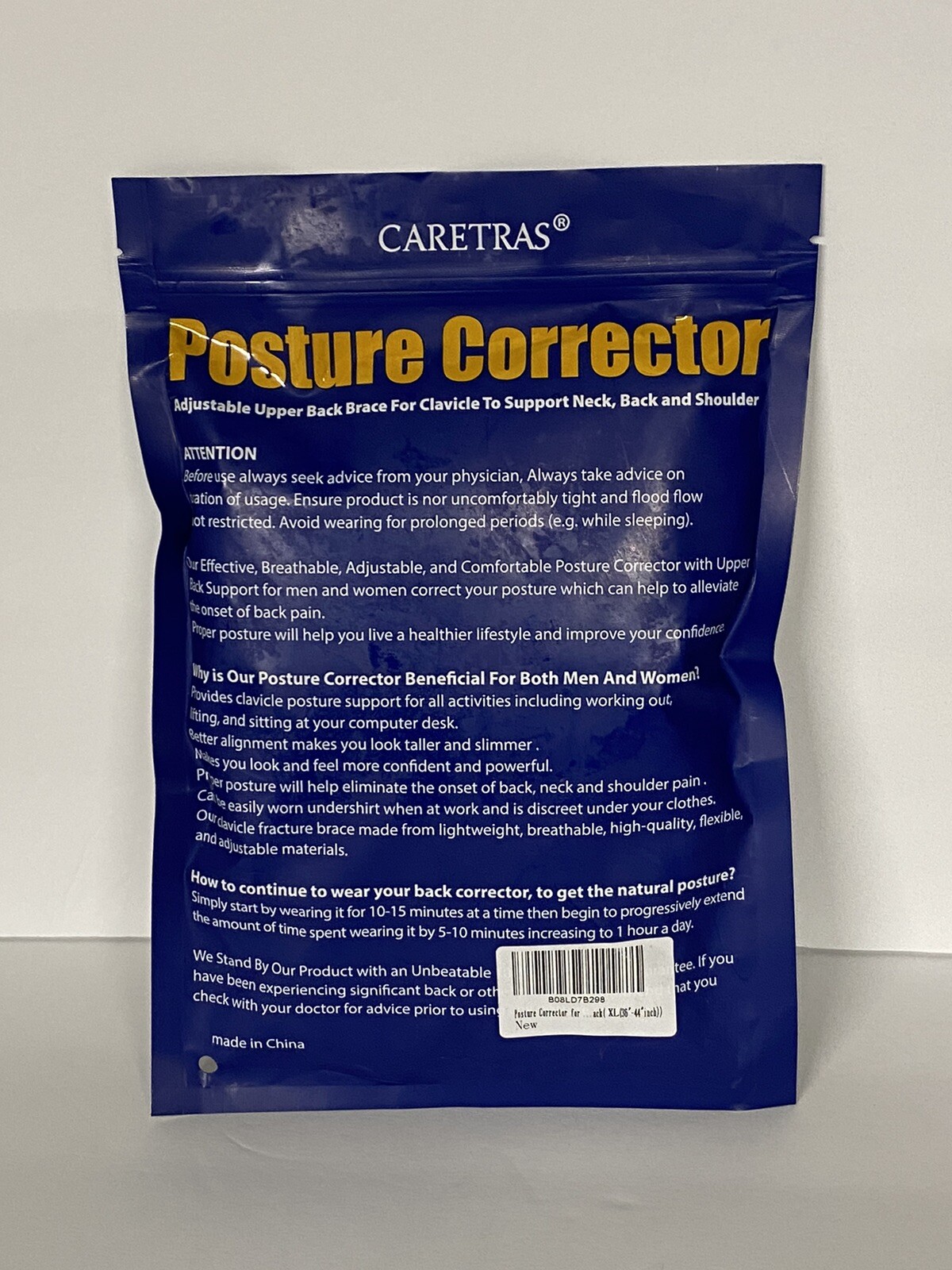 Caretras- Posture Corrector-Unisex-adjustable Upper Back Brace XL