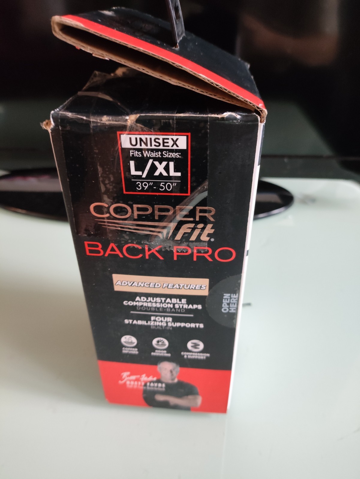 Back Pro Compression and Support Belt Copper Fit S/M 28”-39”