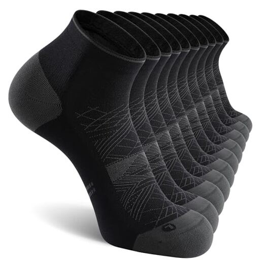 2/5 Pairs Ankle Compression Socks for Men and Large-X-Large Black (5 Pairs)
