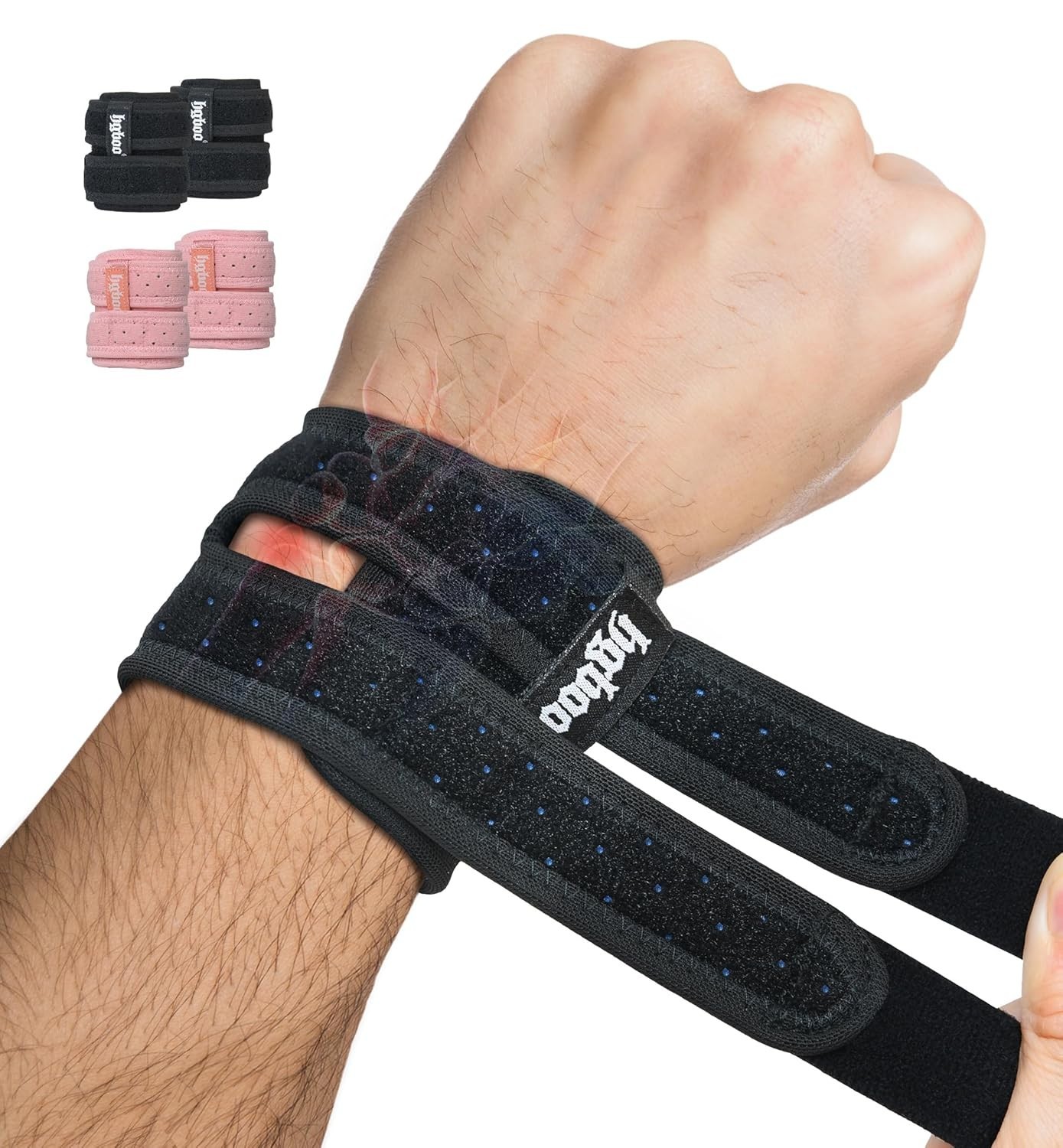 Breathable TFCC Wrist Support – 2-Pack Adjustable Straps for Sports & Daily Use