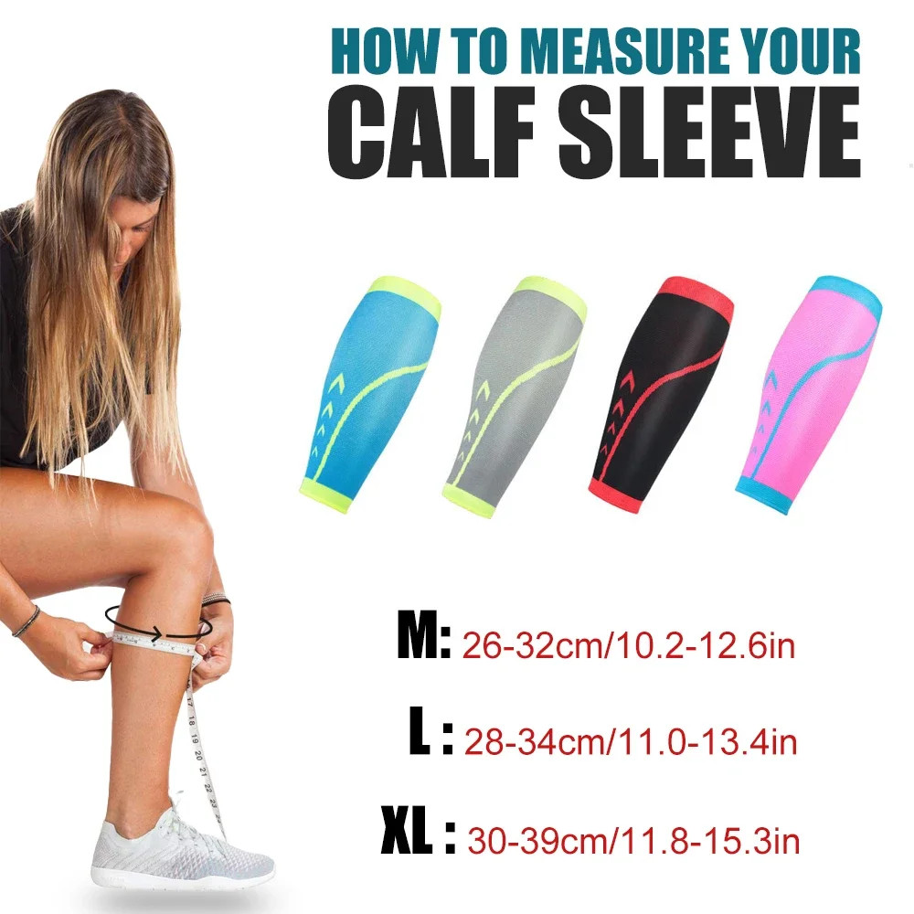 1Pcs Sports Compression Leg Sleeve Basketball Calf Support Running Antiskid Shin