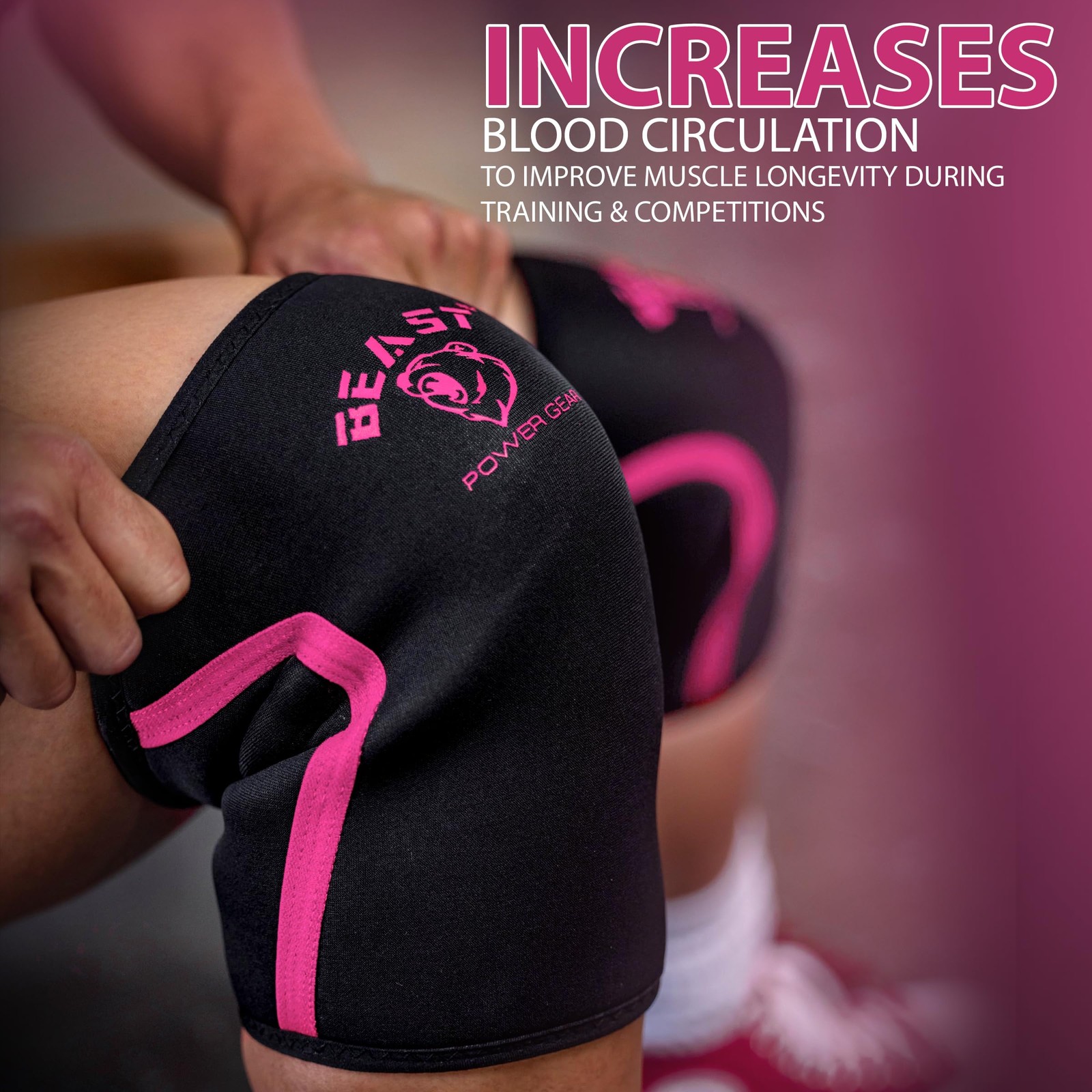 Neoprene Compression Knee Sleeves 7MM Support for Squats, Gym CrossFit Traini…