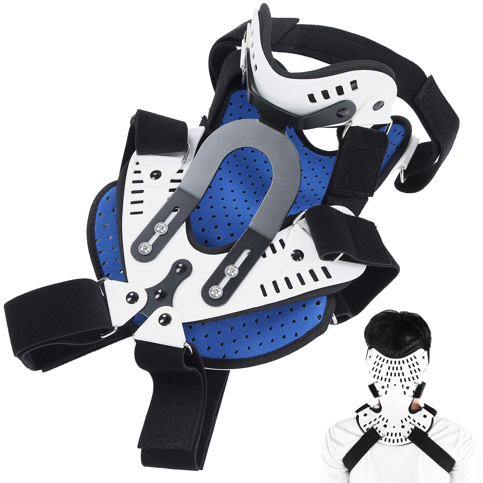 Neck Chest Cervical Thoracic Head Orthosis Support Brace Holder Frame