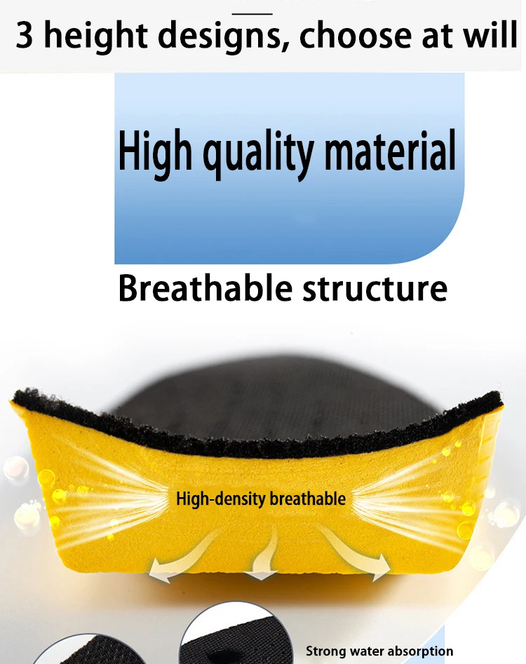 2Pcs/4Pcs New Comfortable Shock-absorbing Insole 1.5-3.5cm Height-increasing Ins