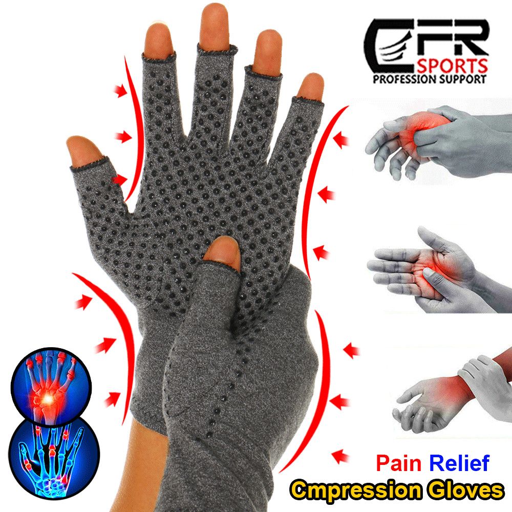 Arthritis Gloves Compression Hand Support Therapeutic Joint Pain Relief Sports @