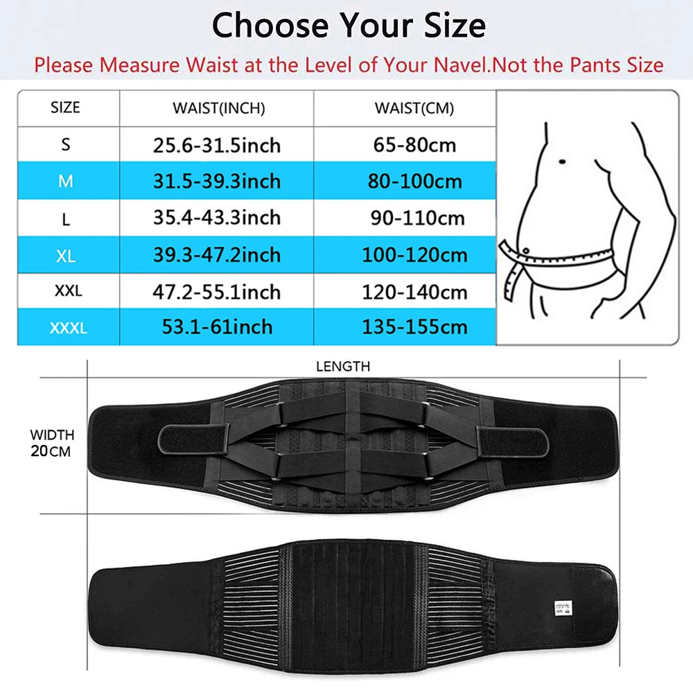 Double Pull Back Lumbar Support Belt Waist Orthopedic Corset Men Women Spine Dec