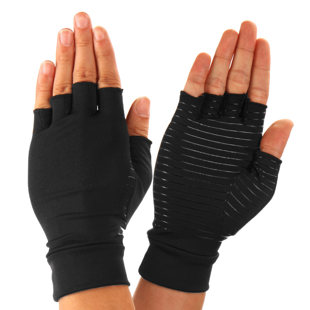 Copper Infused Compression Arthritis Gloves Rheumatoid Joint Pain Relief Hand @