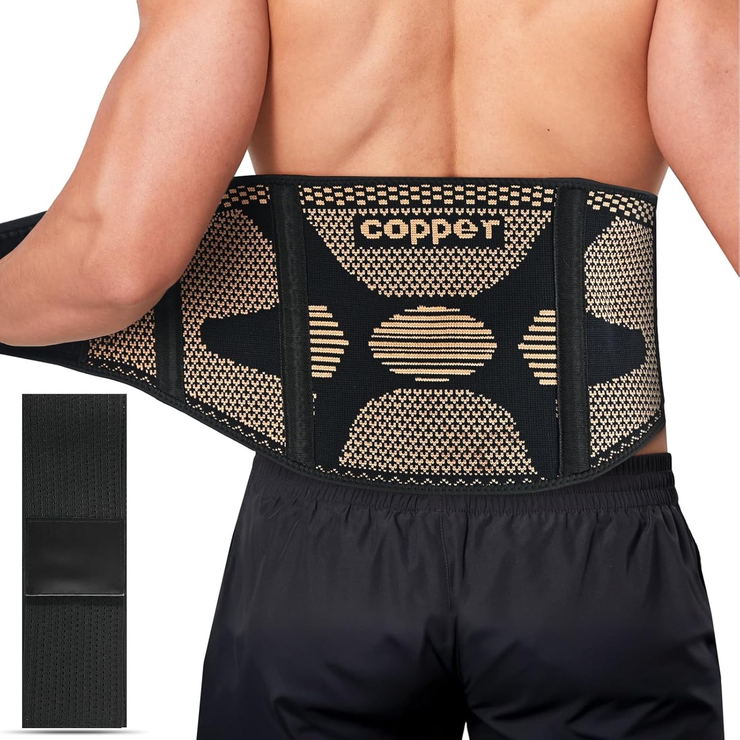 SOLOEVER Copper Back Braces for Lower Back Pain, Breathable Lumbar Support Large