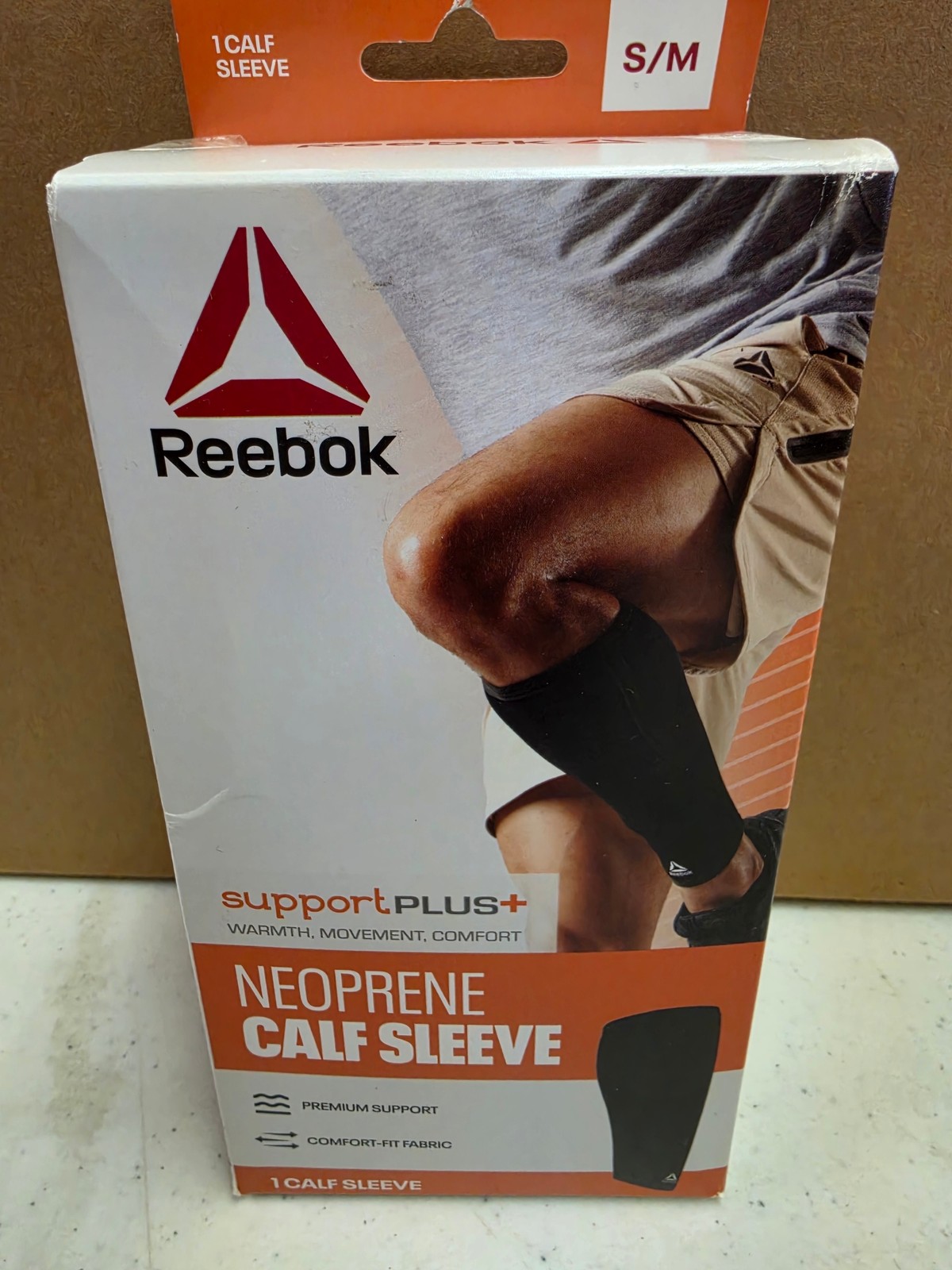 Reebok Support Plus Neoprene Calf Sleeve Black Size S/M New in Box
