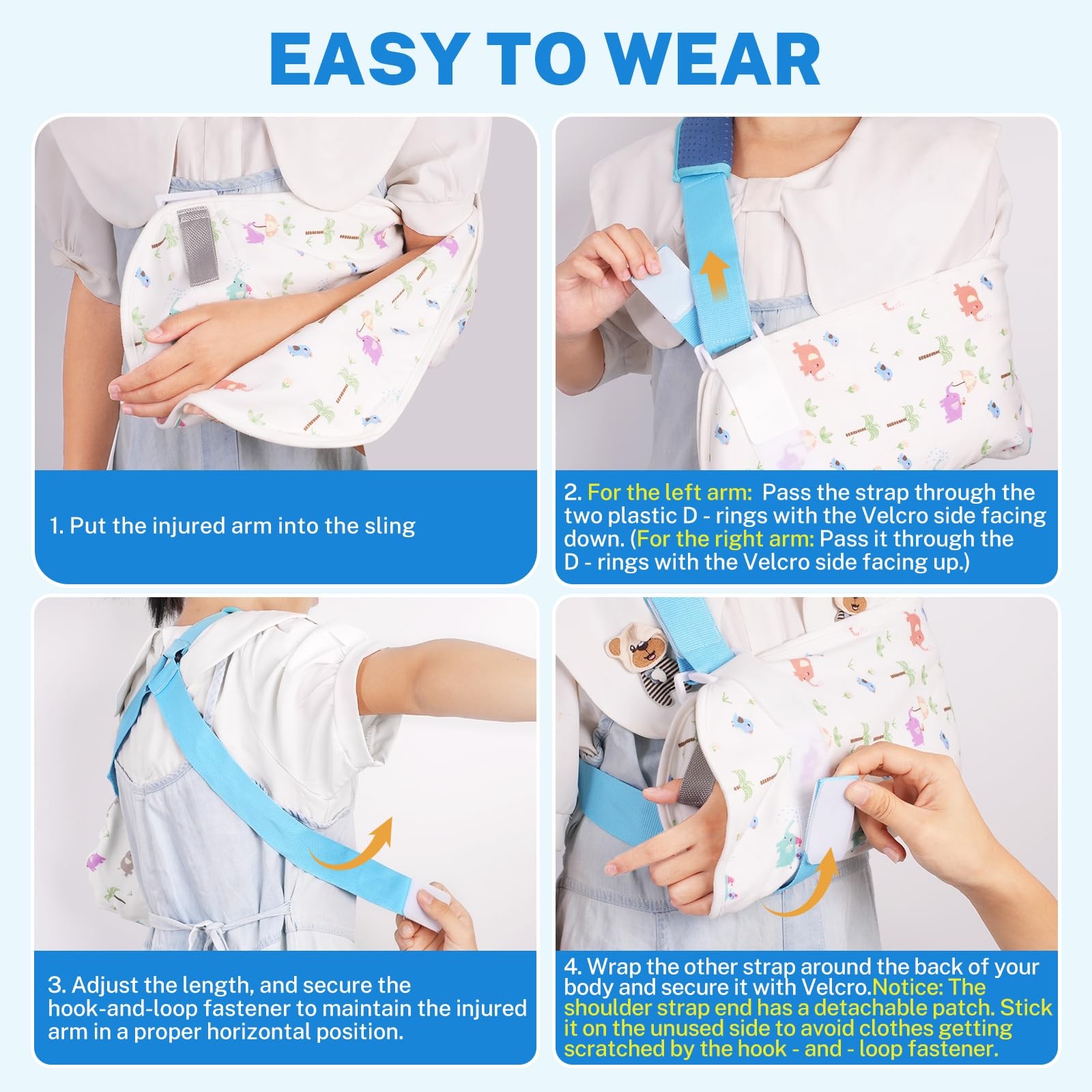 Forest Print S Arm Sling For Children Adjustable Shoulder Immobilizer Pad