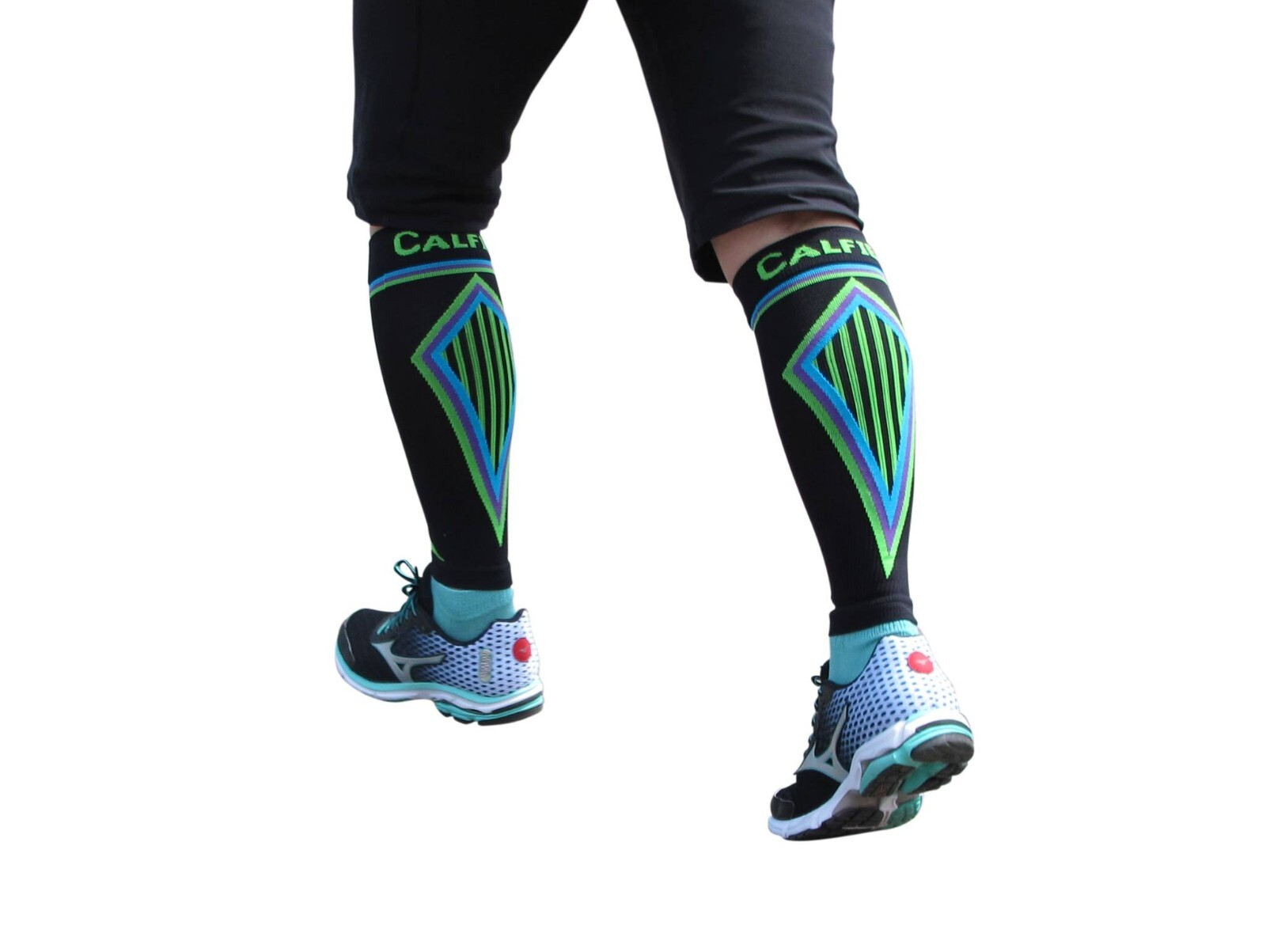 2PCS Tuff Togs Calf compression sleeve women men(footless)-Black-XXL-Unisex-NIB!