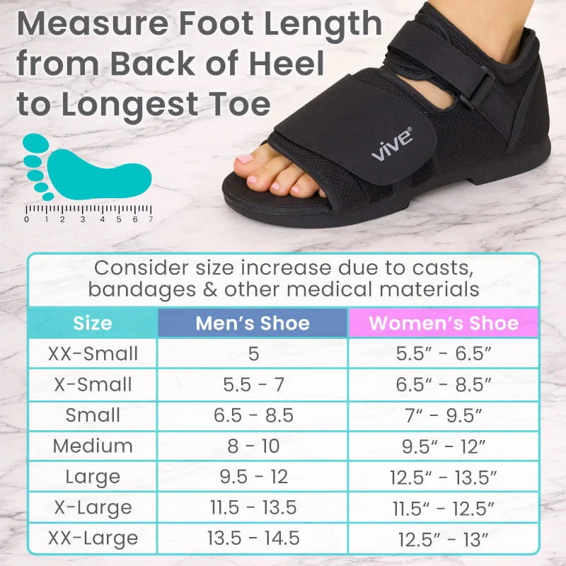 NEW Vive Rounded Toe Post Op Shoe Fracture Medical Shoes for Women & Men Medium