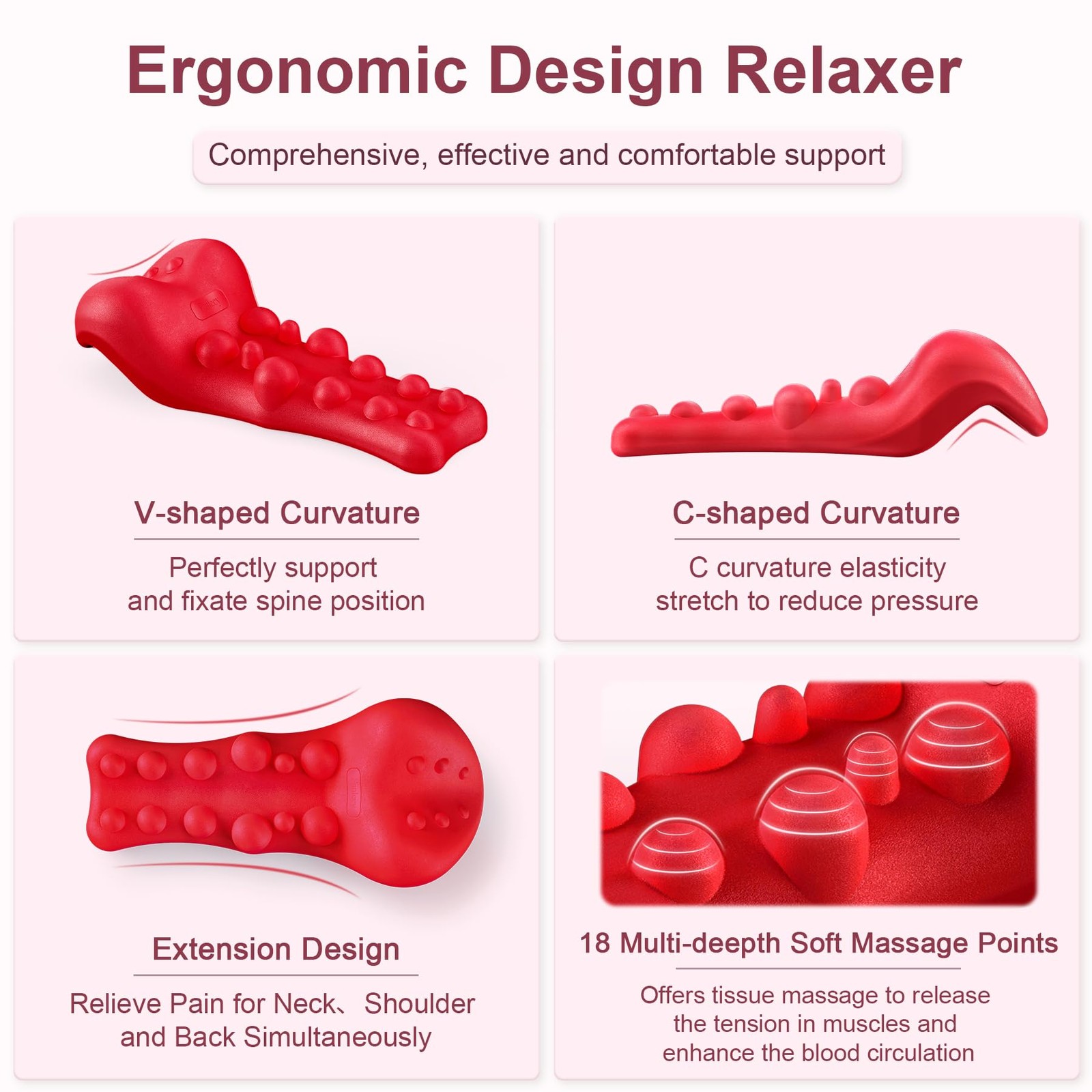 Neck and Shoulder Relaxer with Upper Back Massage Point, Cervical Traction De…