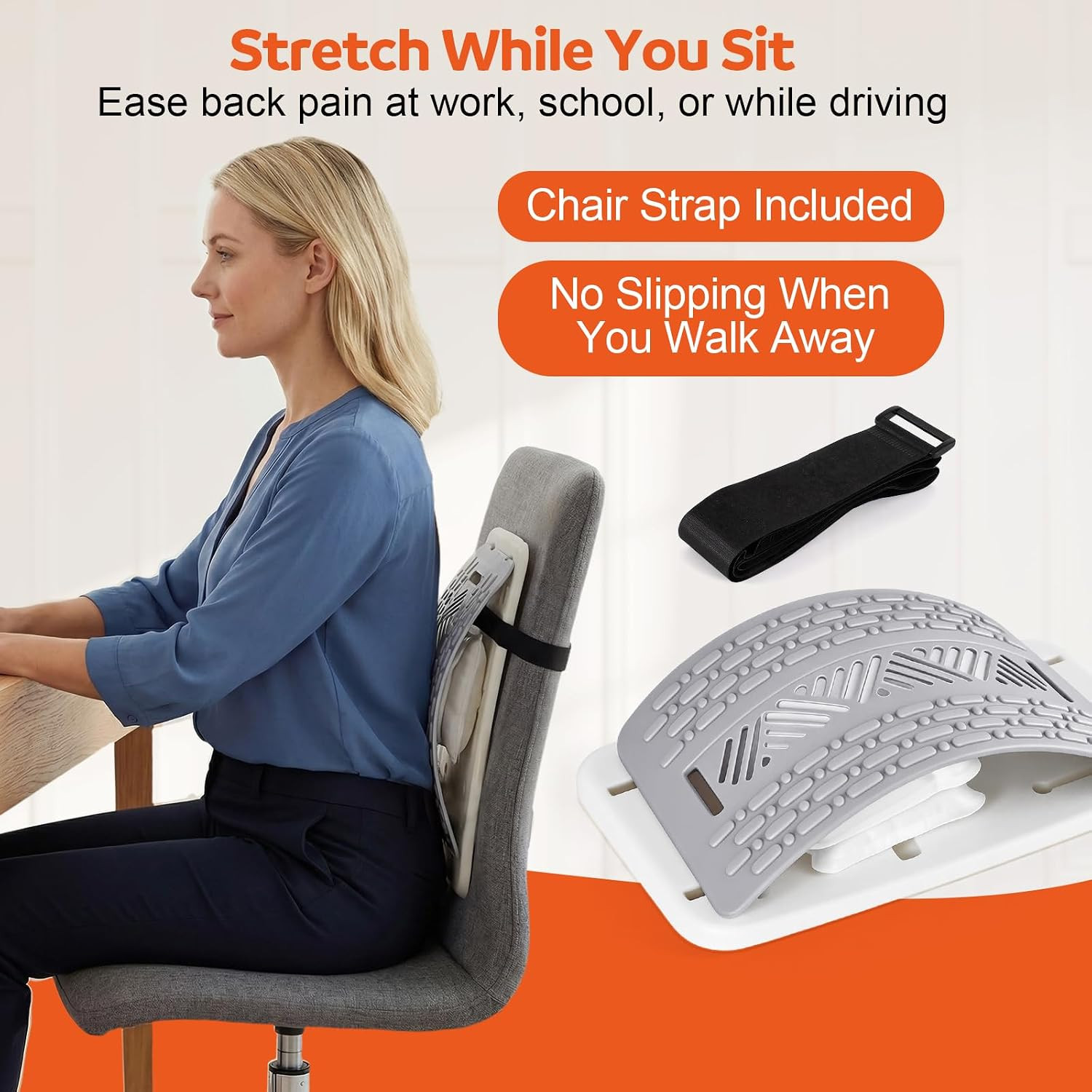 Inflatable Back Stretcher for Lower Back Pain Relief, Adjustable Airbag Lumbar T