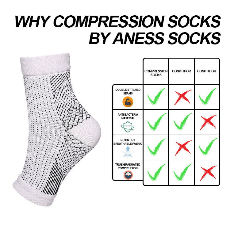 Pair Ankle Support Brace Compression Sleeve Plantar Foot Fasciitis Wrap Sports