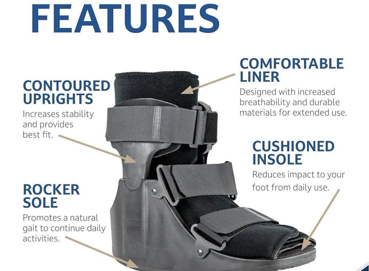 United Ortho Air Cam Walker Boot Medium USA14115 Fracture Walking Boot Black