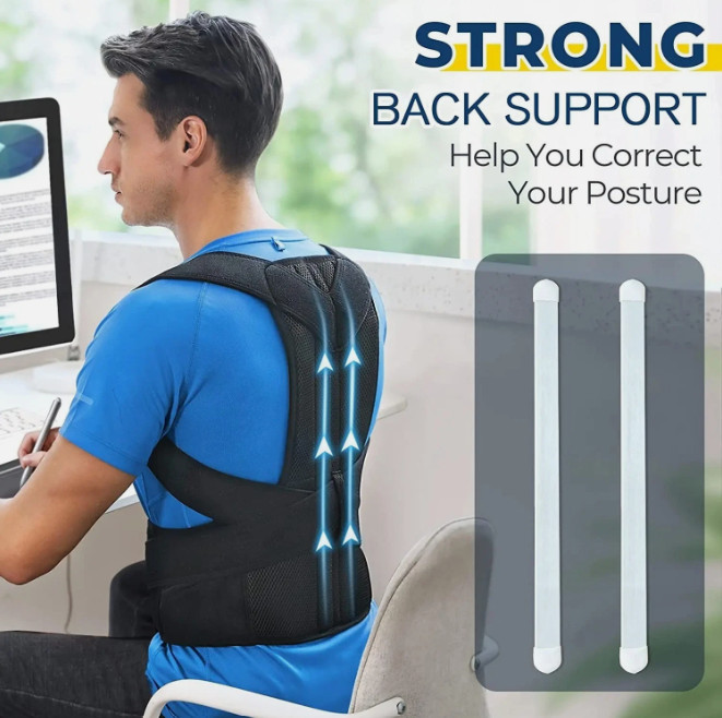 Adjustable Posture Corrector Low Back Support Shoulder Brace Belt for Men Women