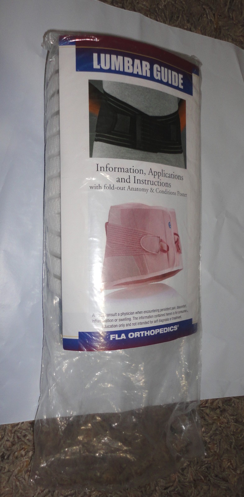 FLA ORTHOPEDICS Latex-Free 7″ LUMBAR SACRAL SUPPORT White~Size S/Small(28-32″)
