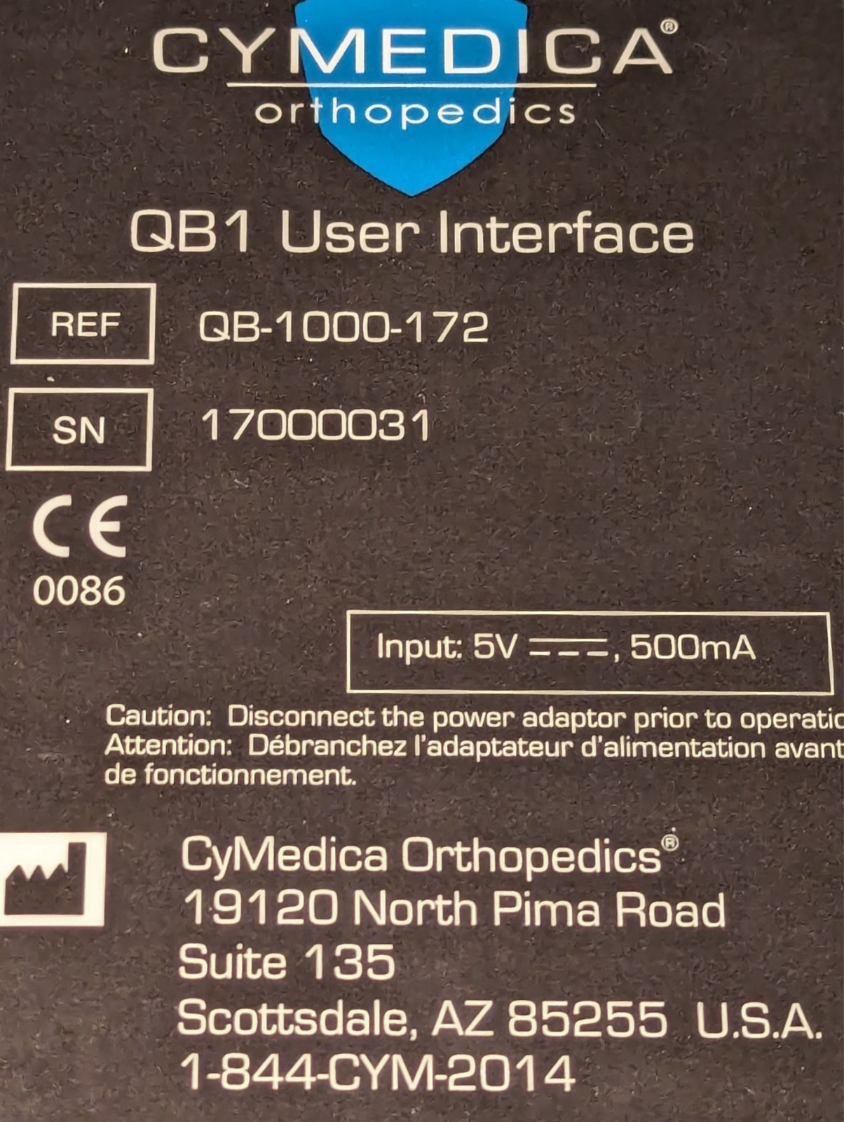 CyMedica Orthopedics QB1 Rehabilitation System Remote ONLY – Electronic Remote