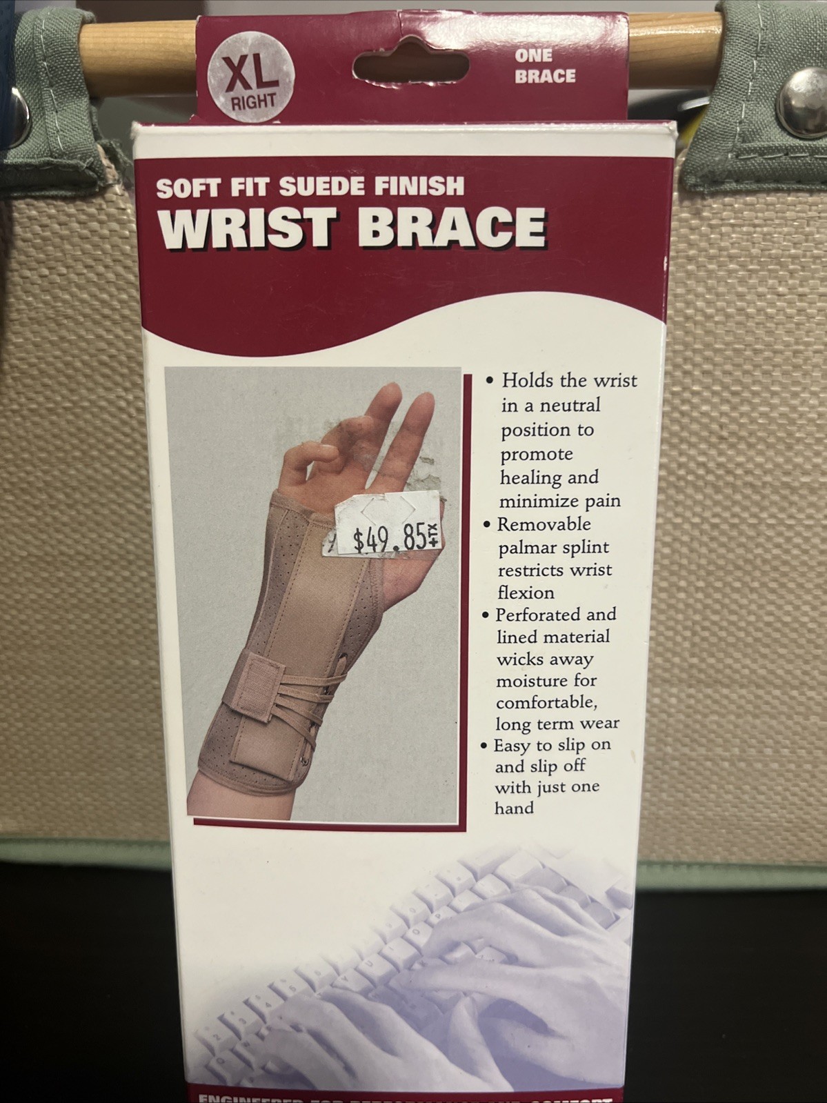 OTC Soft-Fit Suede Finish Wrist Brace, Right, X-Large 2360