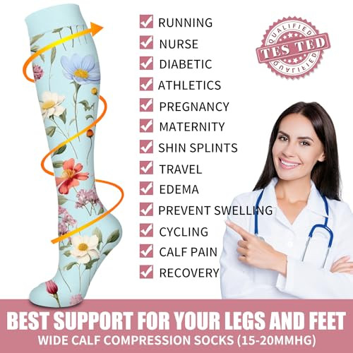 Bluemaple Copper Compression Socks For Women & Large-X-Large A-multicoloured203