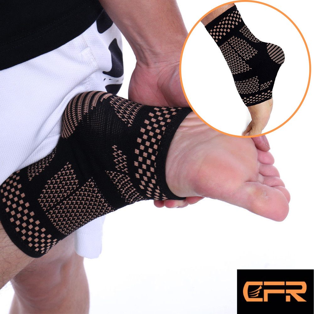 COPPER Plantar Fasciitis Arch Support Compression Ankle Heel feet Brace Sock HG