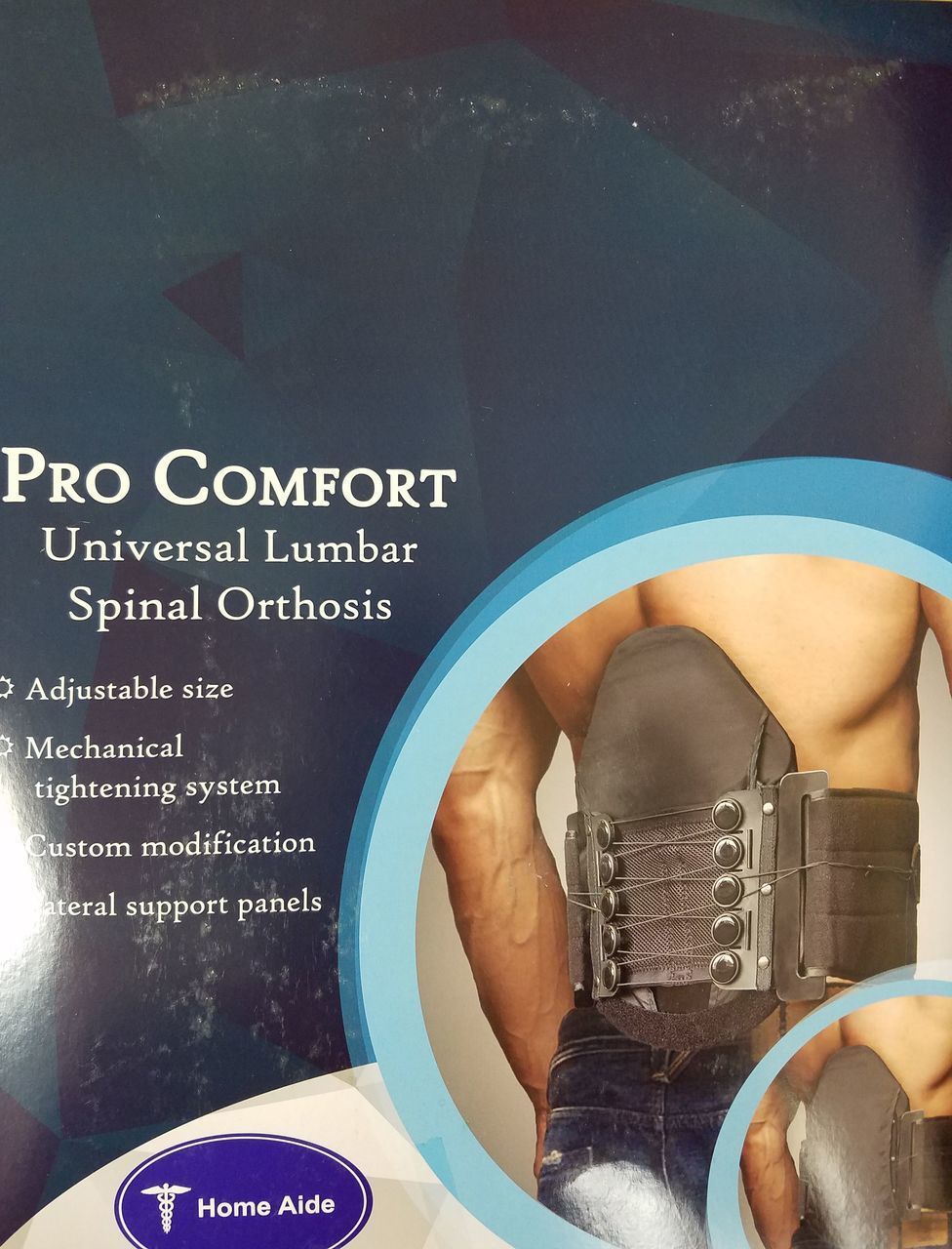 Home Aide Pro Comfort Universal Lumbar Spinal Orthosis Back Support NIB