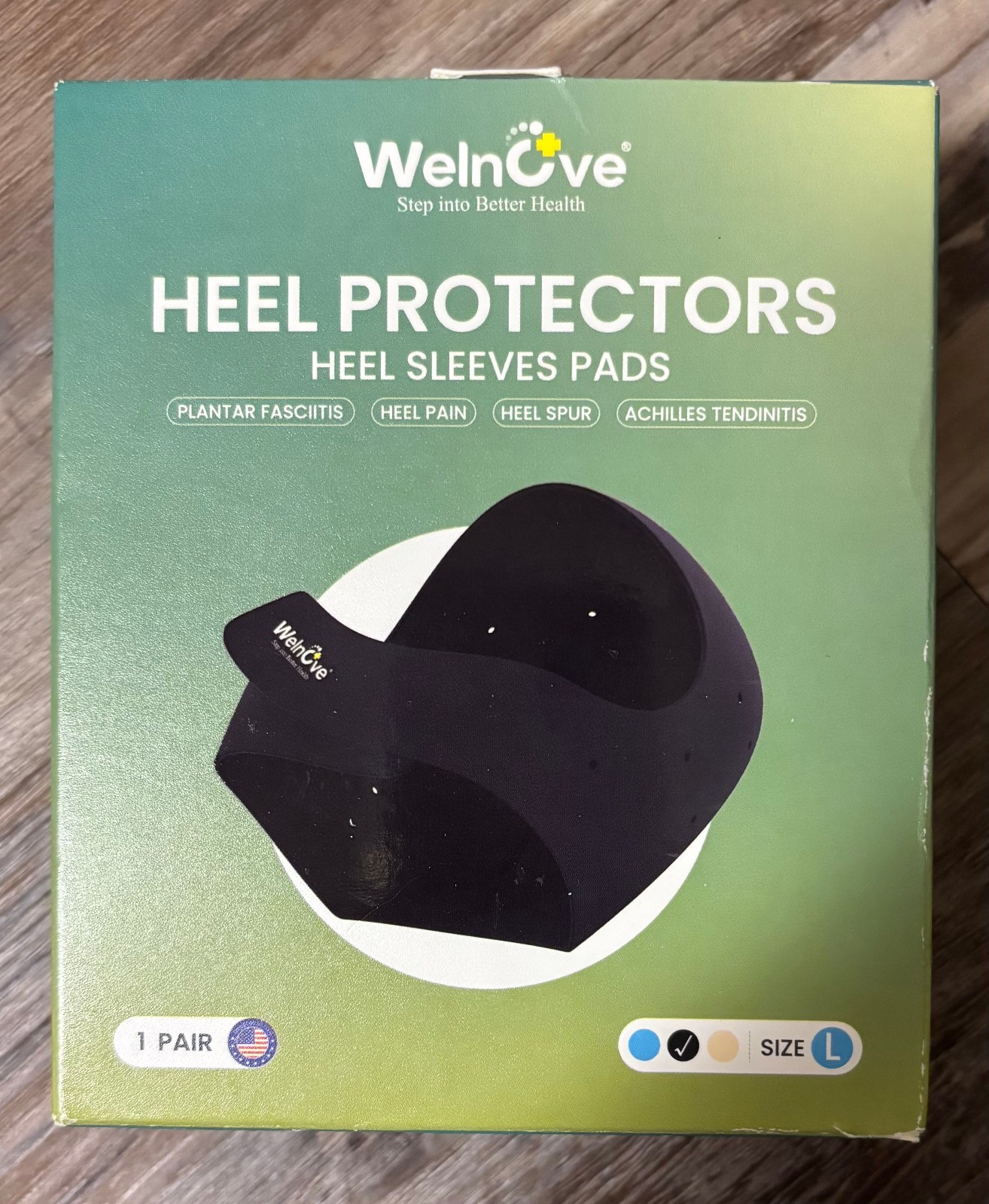 Welnove Gel Heel Protectors Heel Sleeves Pads for Plantar Fascilitis- NIP