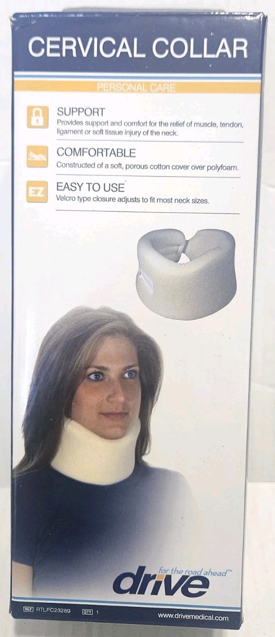 Drive Medical Cervical Collar White Support Comfortable New One Size Fits Most