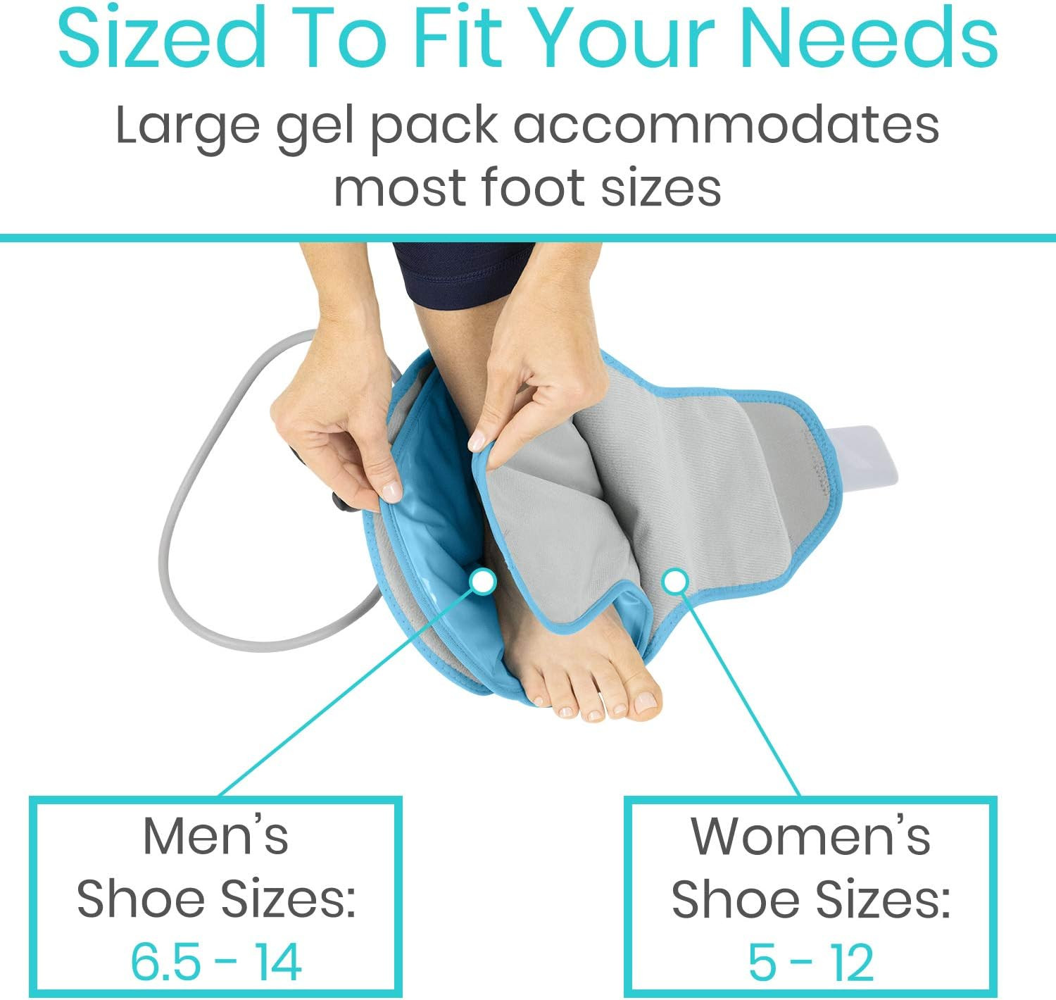 Vive Compression Ankle Ice Pack Wrap – Reusable Gel for Pain Relief