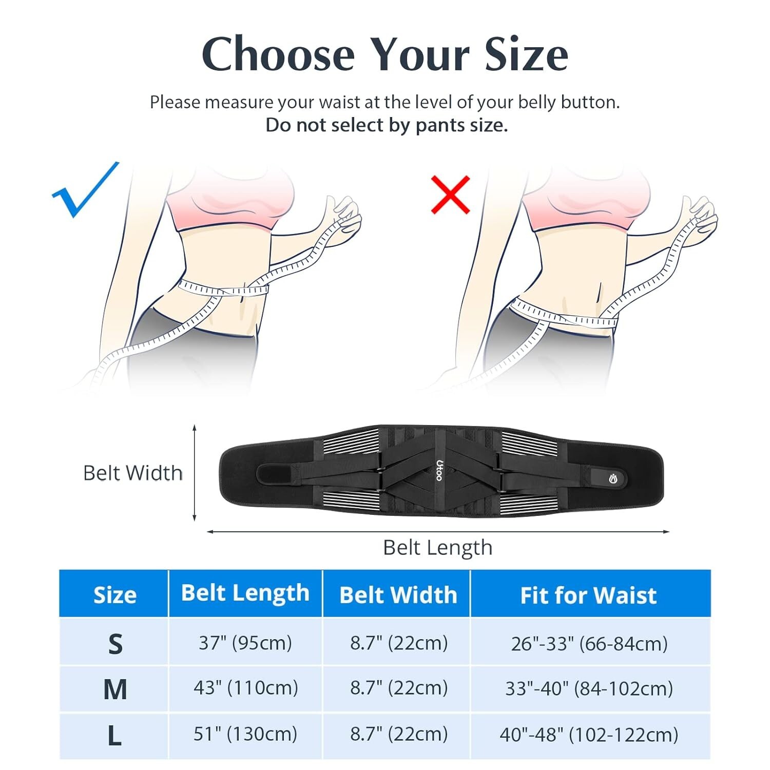Back Lumbar Support Lower Back Brace for Men and Women Size Large