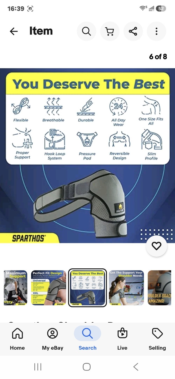 ****Sparthos Shoulder Brace/Adjustable Support Sleeve for Torn Rotator Cuff,