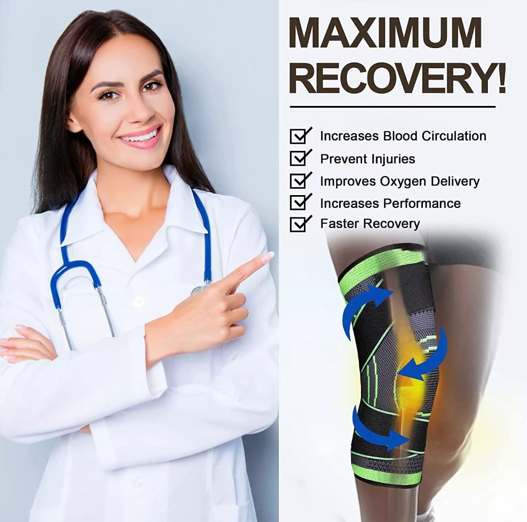 Knee Sleeve Compression Brace Support Sport Joint Pain Arthritis Relief Strap US