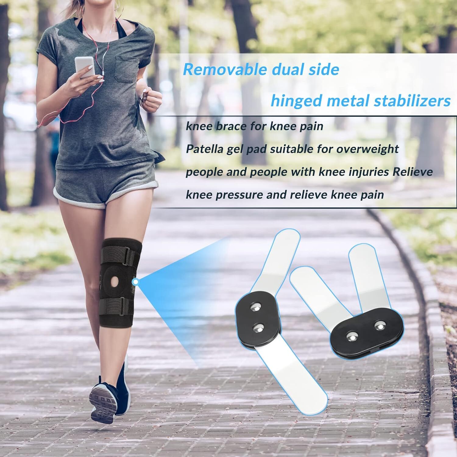 Knee thigh calf Joint Hinged Compression Brace Support Stabilizer muscle trainin