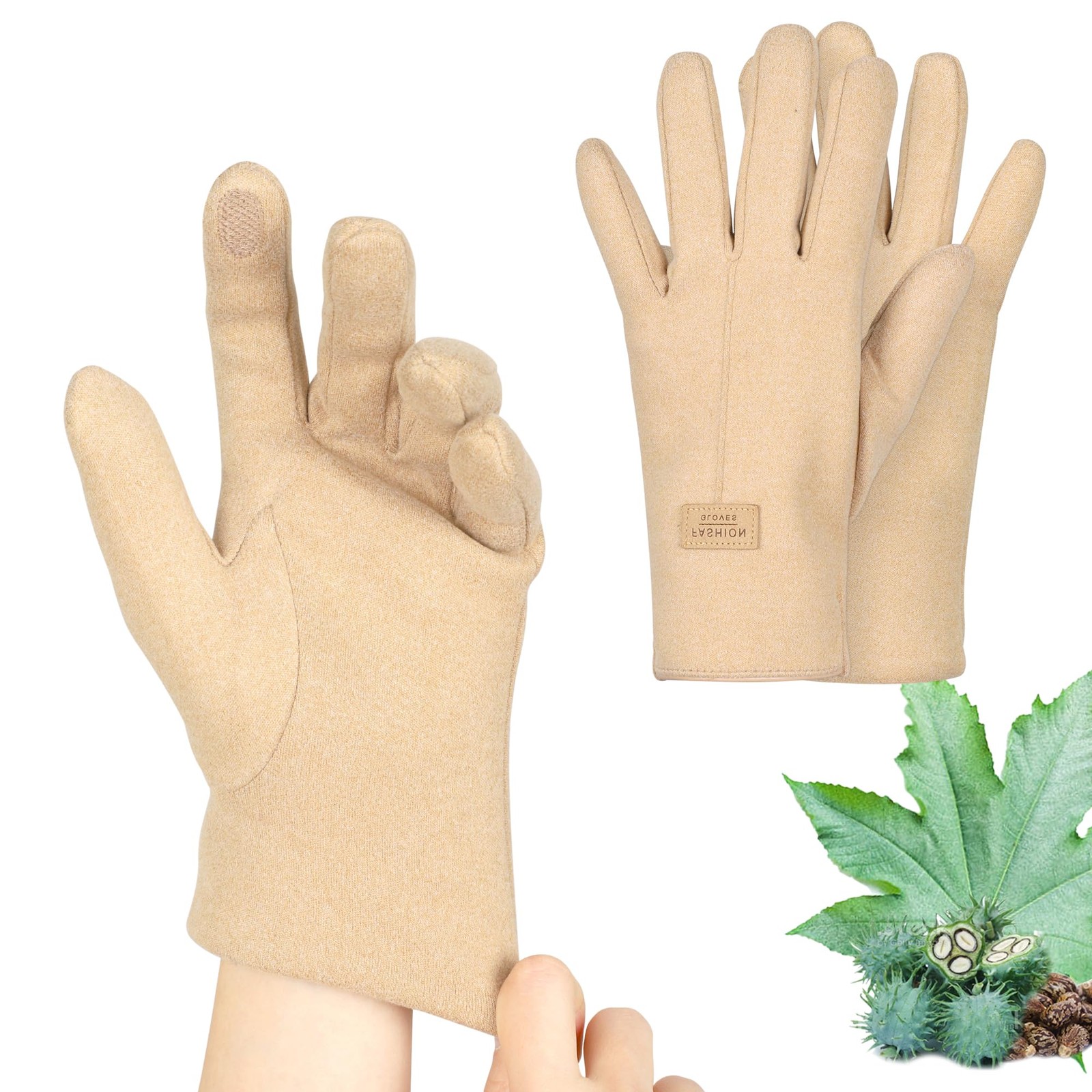 2 Pcs Castor Oil Pack Wrap for Hands, Organic Castor Oil Wrap Castor Oil Glov…
