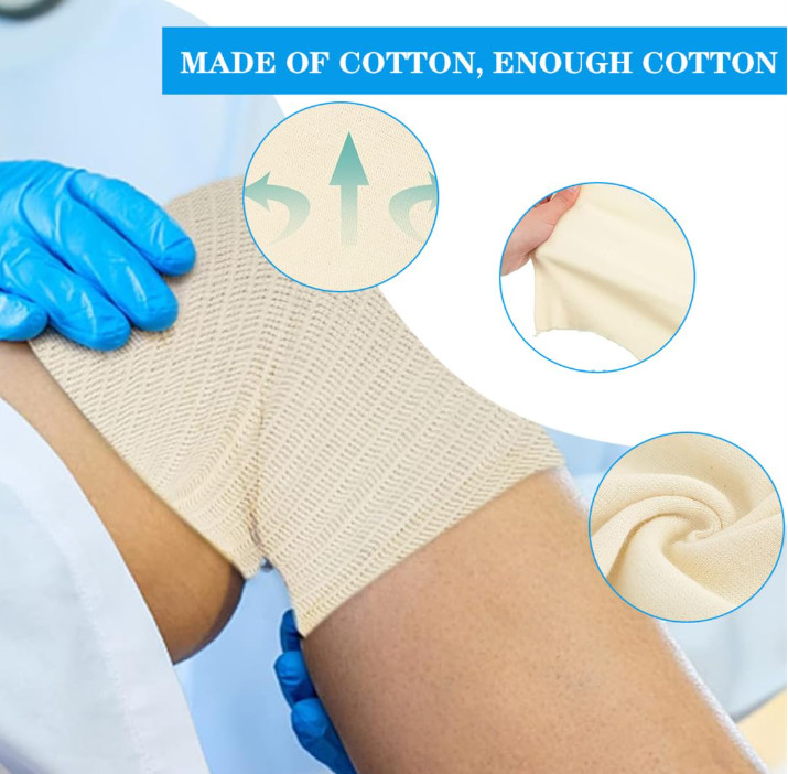 Elasticated Tubular Support Bandage 3.9″ × 5.46 yd – Reusable Cotton Compression