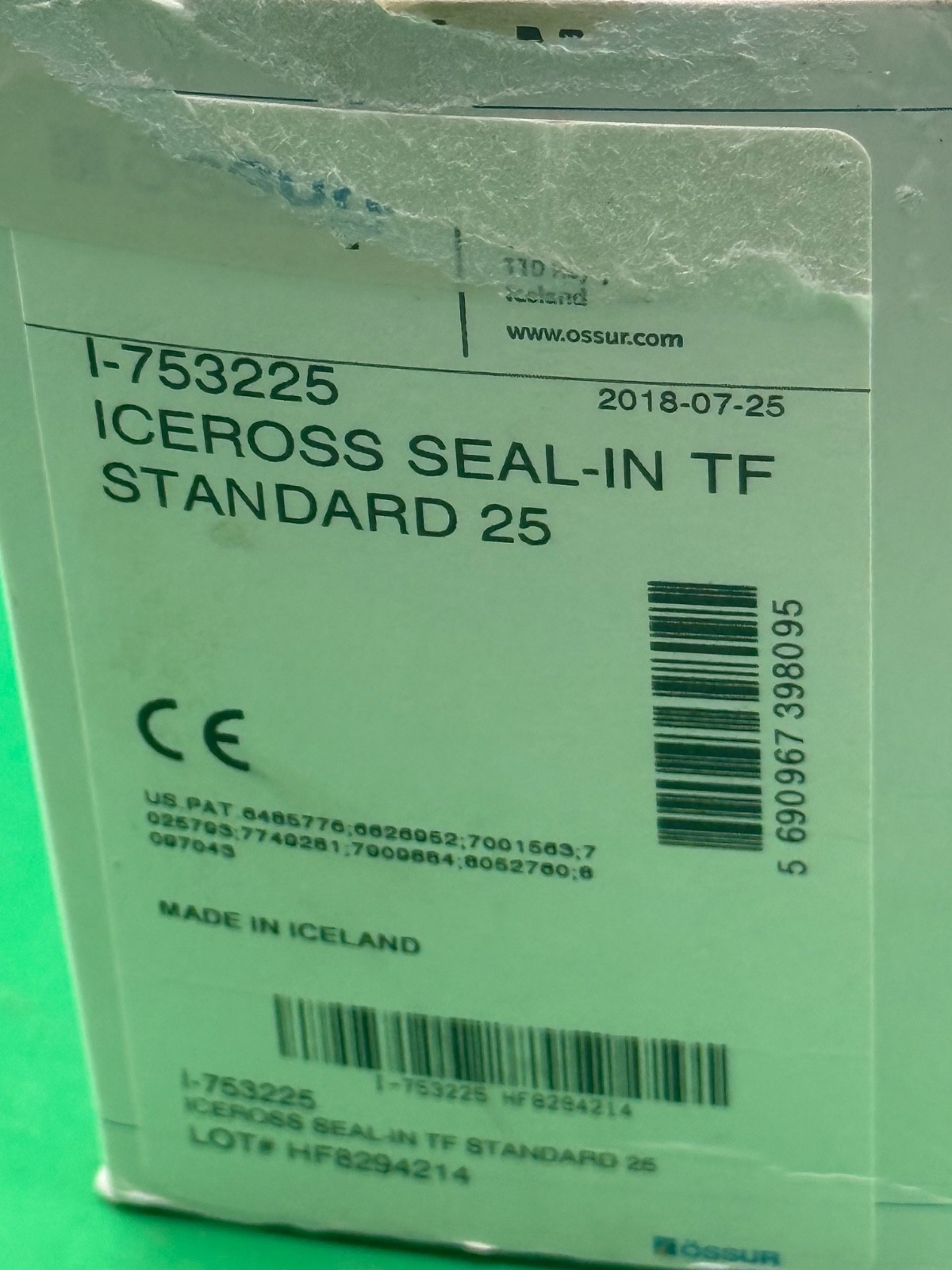 ossur seal-in seal in prosthetic liner. Standard. size 25. new