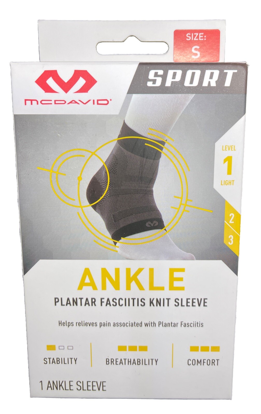 McDavid Sport Ankle Plantar Fasciitis Knit Sleeve Small