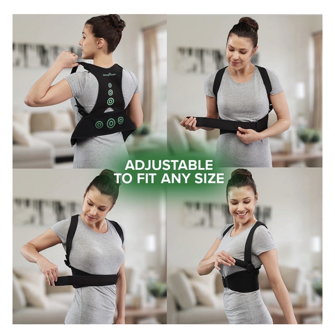 Hempvana Arrow Posture – Fully Adjustable Posture Support Adult (S/M)New In Box