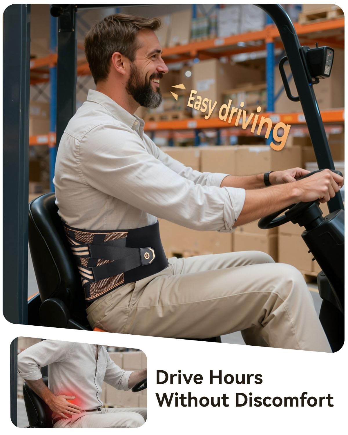 Copper Lower Back Brace for Men – Lumbar Support Belt for Work & Pain Relief