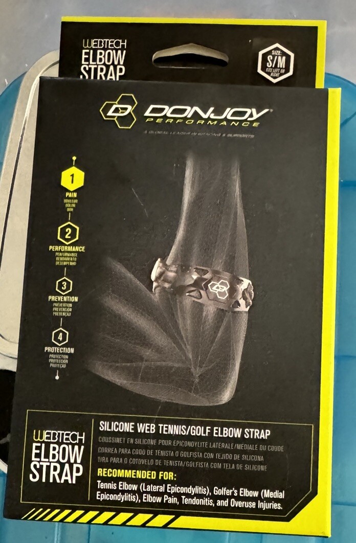 NEW DonJoy Performance Webtech Silicone R/L Elbow Strap Black S/M Small/Medium