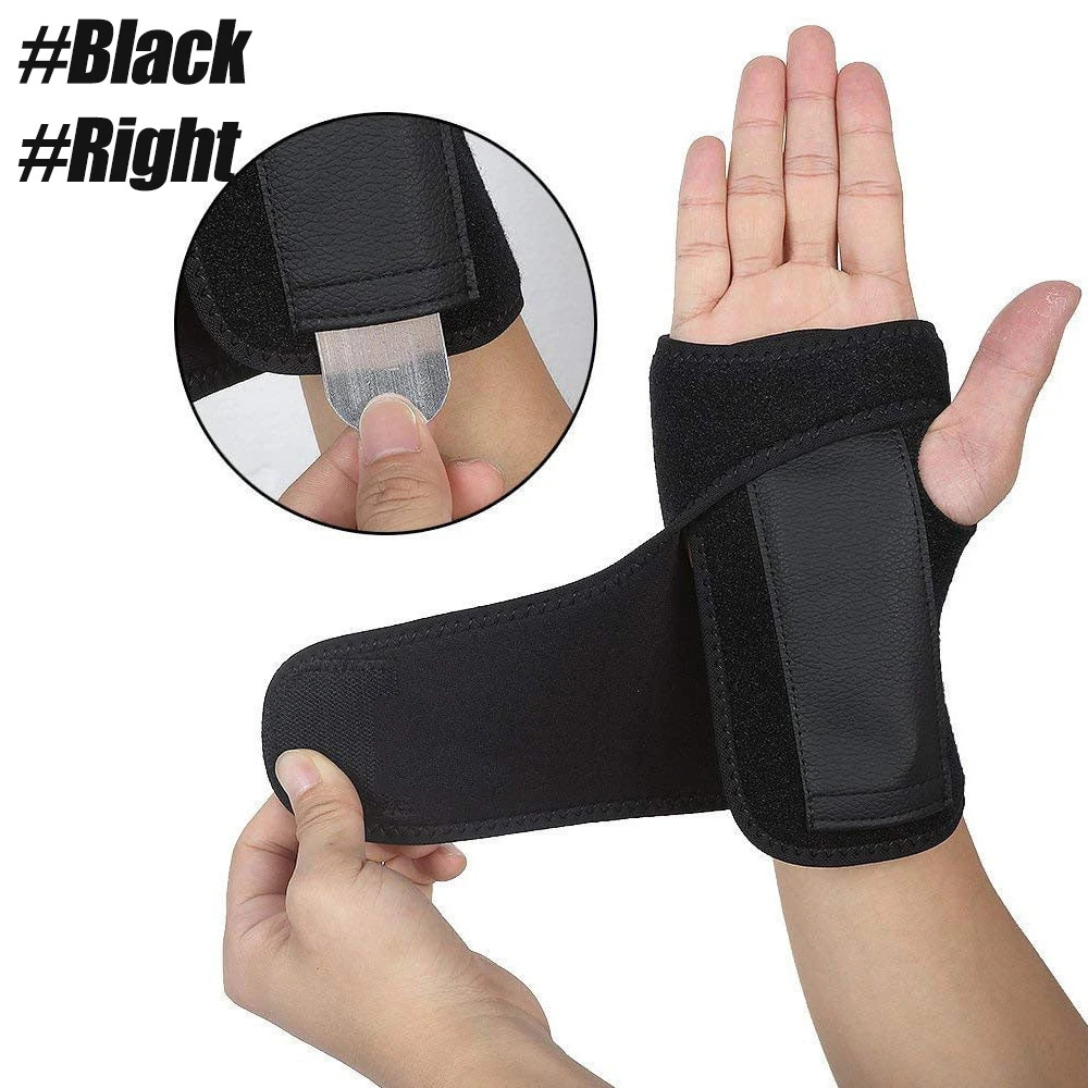 Carpal Tunnel Wrist Brace with Metal Splint for Women & Men, Adjustable Wrist Su