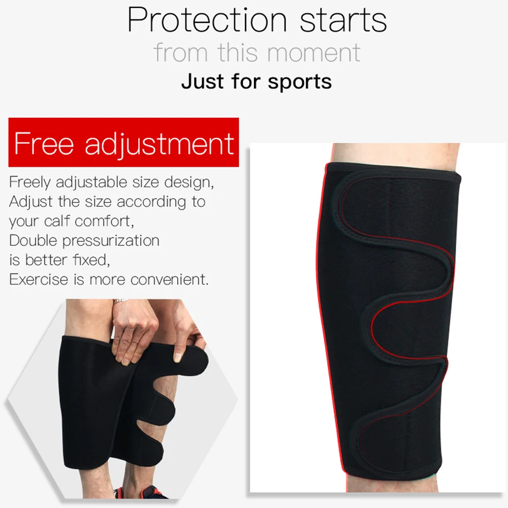 1Pcs Calf Shin Support Brace, Adjustable Compression Leg Sleeve Wrap Band for Ru