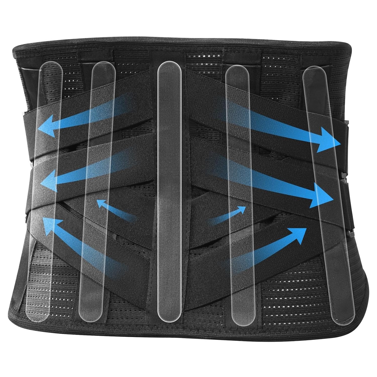 Lumbar Support Belt with 7 Stays Breathable Back Brace for Lower Back Support XL