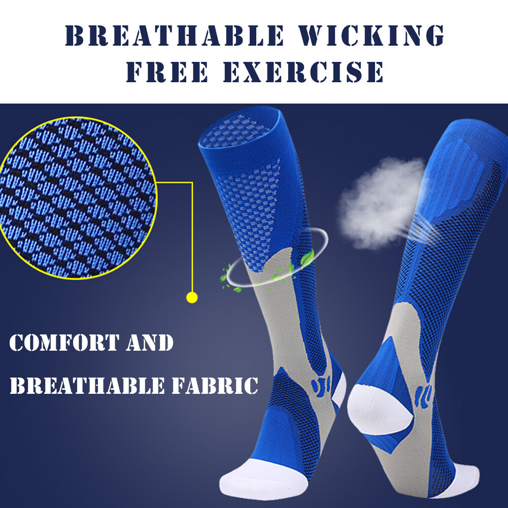 Top-Quality Compression Socks Reduce Fatigue, Soreness, Prevent Injuries S~XXL