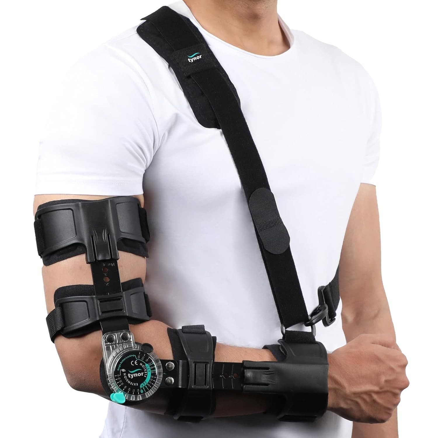 TYNOR ROM Elbow Arm Brace For Elbow Injury, Post-Surgery Recovery Universal Size