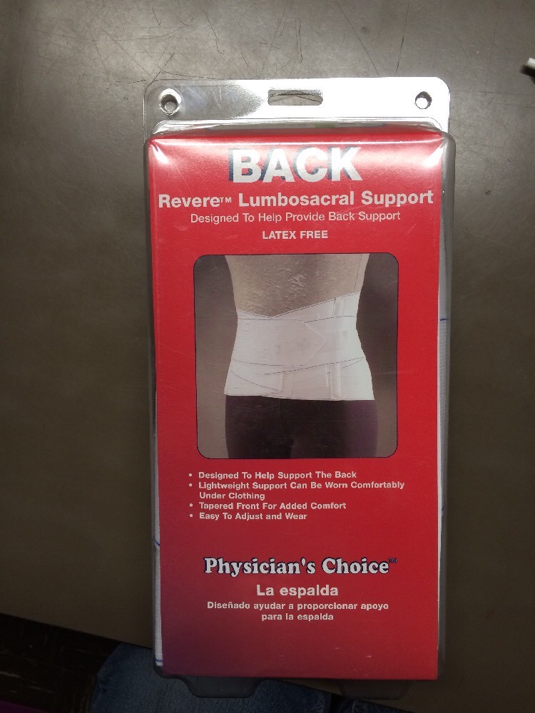 Physicians Choice Back Revere Lumbosacral Support #5000-2972 White Size Small