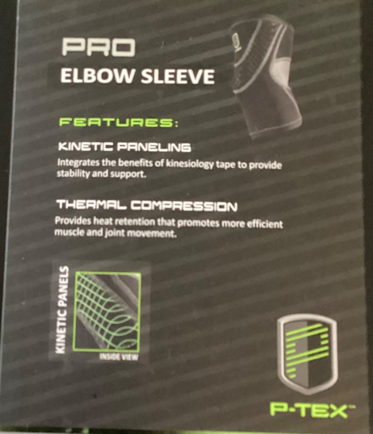 P-TEX ** PRO ELBOW SLEEVE** ” P-TEXE200“ **BLACK **NEW**Sz MEDIUM