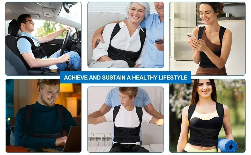 Adjustable Posture Corrector Brace Spine Support Men and Women Upper Back Use
