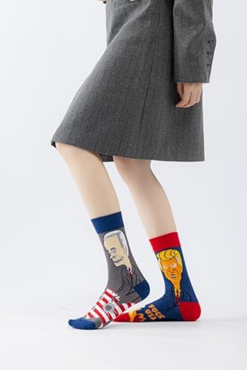 Funny Novelty Socks Unisex Unique Asymmetric Left & Right Designs Pattern